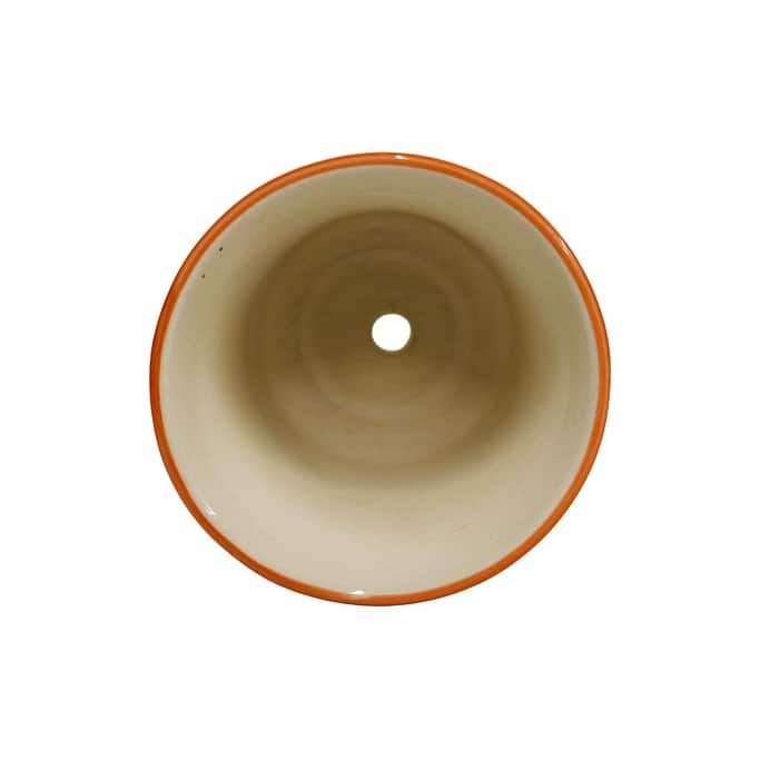 Home&Manor Ceramic Planter with Drain Hole