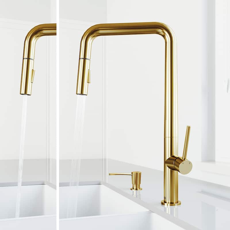 VIGO Parsons 18" H Single Handle Pull-Down Sprayer Kitchen Faucet