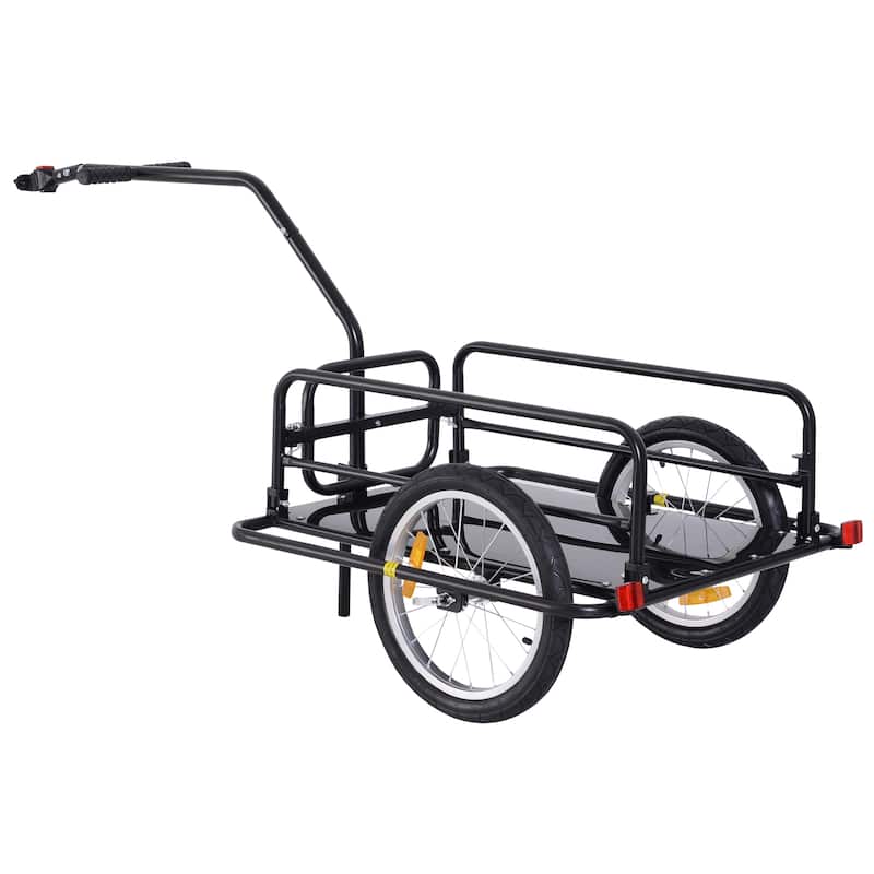 Aosom Folding Bike Cargo Trailer Cart with Seat Post Hitch