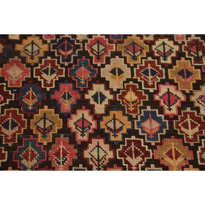 Hand Knotted Oriental 100% Wool Carpet Traditional Geometric Multi-Colored Kazak Area Rug - 5' 5'' X 3' 10''