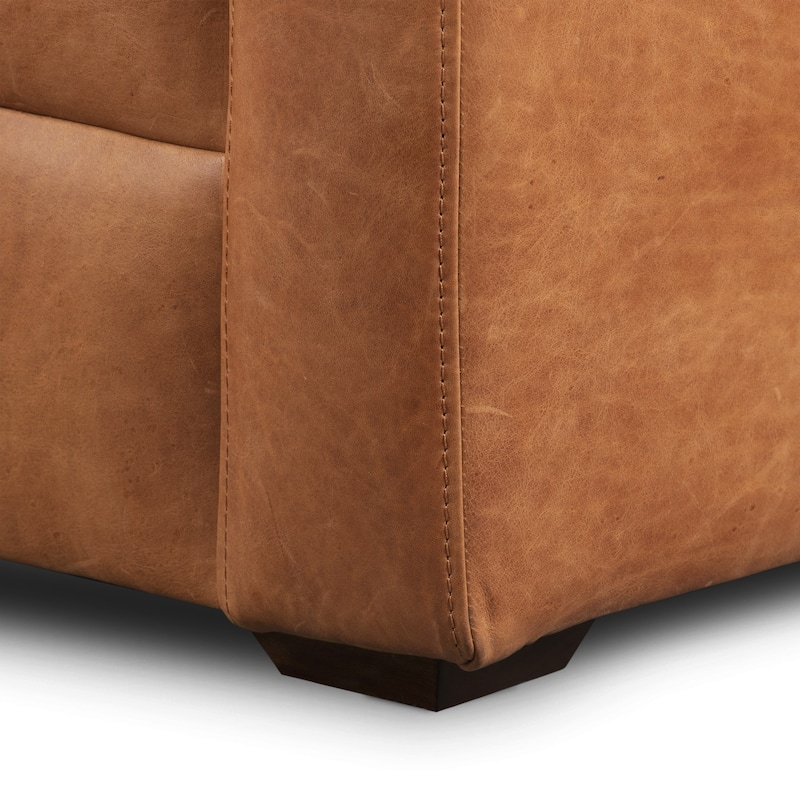 Poly & Bark Napa 82" Leather Pull-Out Convertible Sleeper Sofa - Full Grain Genuine Italian Leather