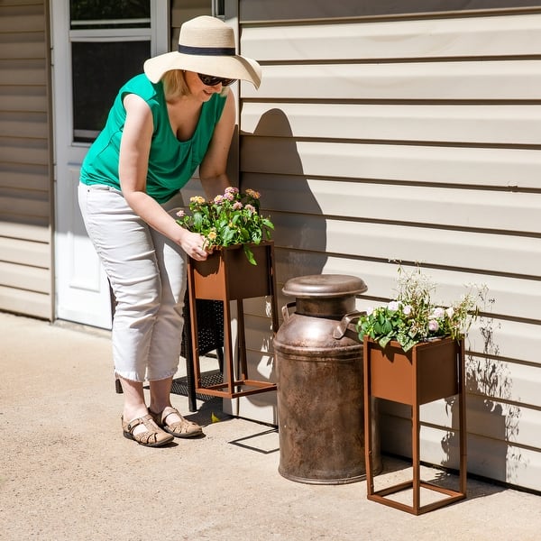 Modern Simplicity Indoor/Outdoor Elevated Planter Set - Bed Bath & Beyond -  40667722