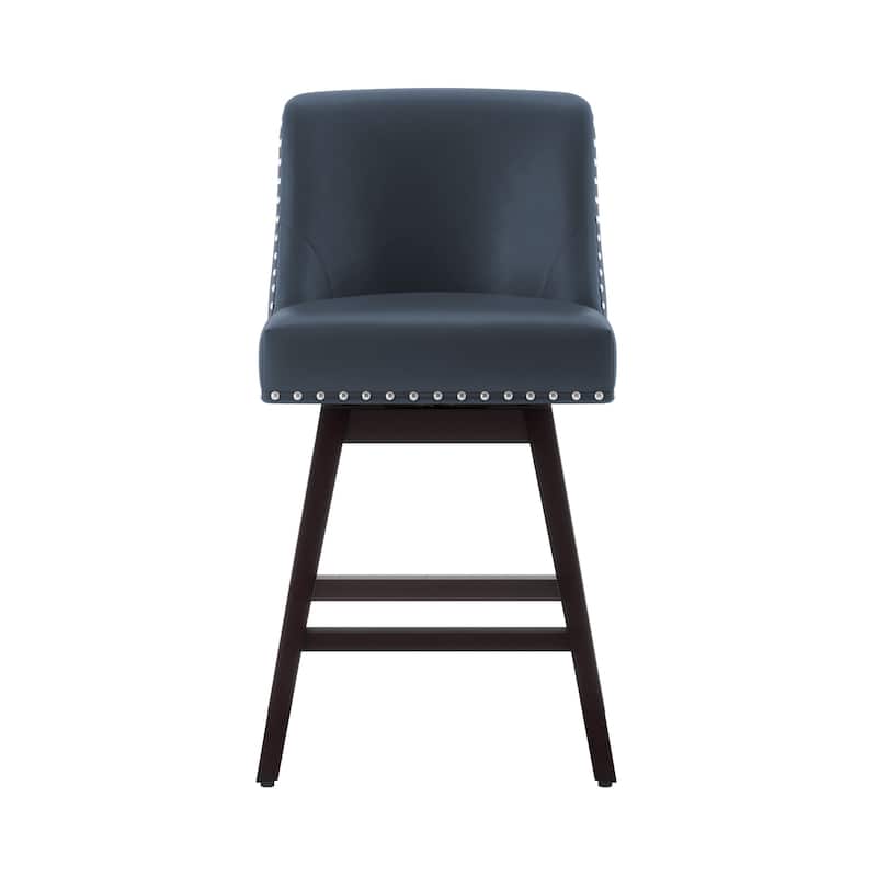 26 in. Counter Height Bar Stools Upholstered Wood Frame Swivel Bar Stool with Farbic Seat Set of 3 - 19.6"D x 19.6"W x 37"H