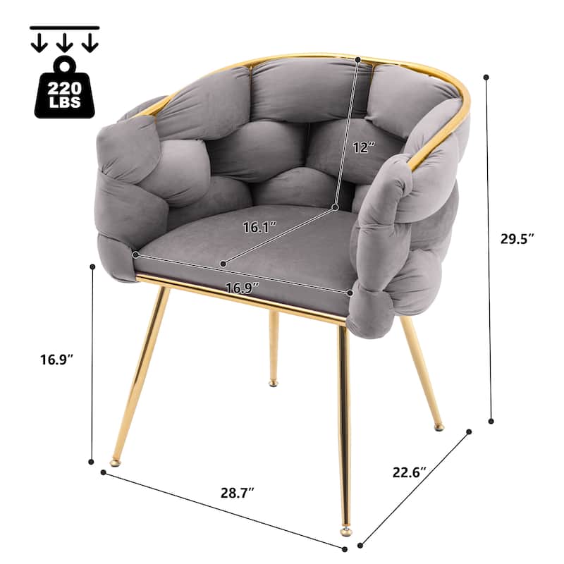 Modern Velvet Dining Chair with Metal Legs
