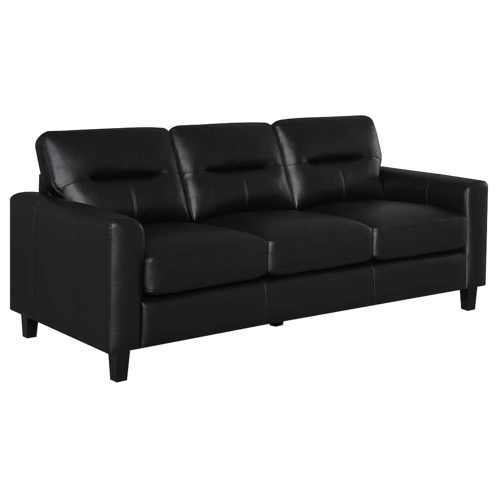 Scotland Faux Leather Upholstered Track Arm Sofa