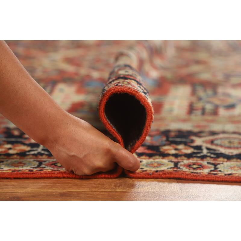 Hand Knotted Oriental 100% Wool Carpet Traditional Floral Oranges & Rust Mahal Area Rug - 10' 6'' X 7' 0''