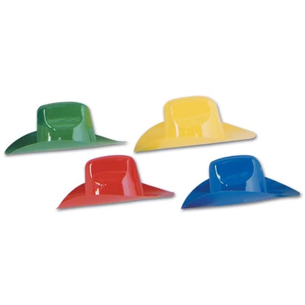 Club Pack of 48 Multi-Colored Miniature Plastic Cowboy Hat Party