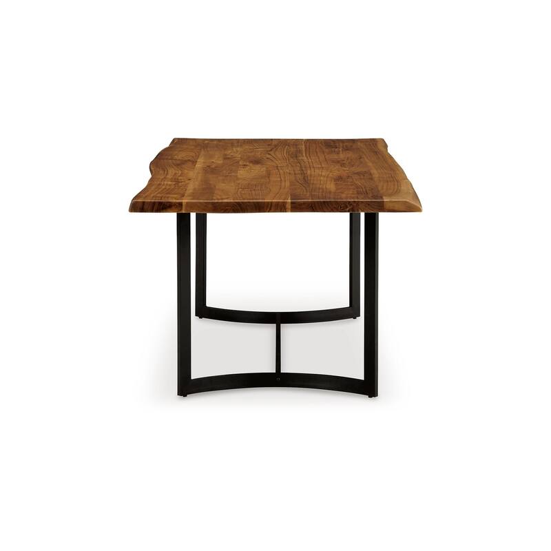 Dinno Dining Table, Live Edge Design, Light Brown Acacia Wood, 72 Inch