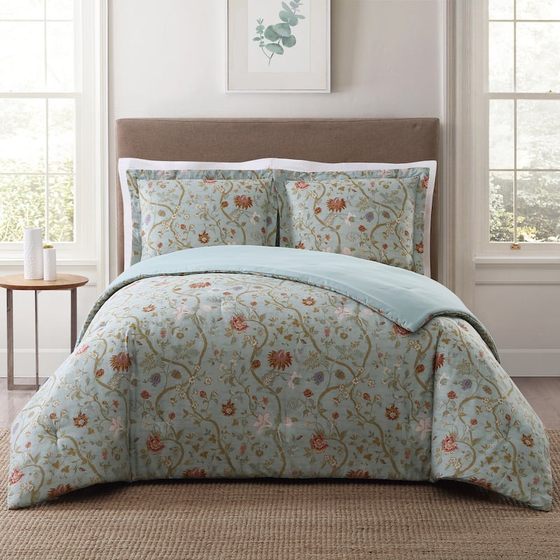 Style 212 Bedford Floral Comforter Set - Blue - Twin - Twin XL