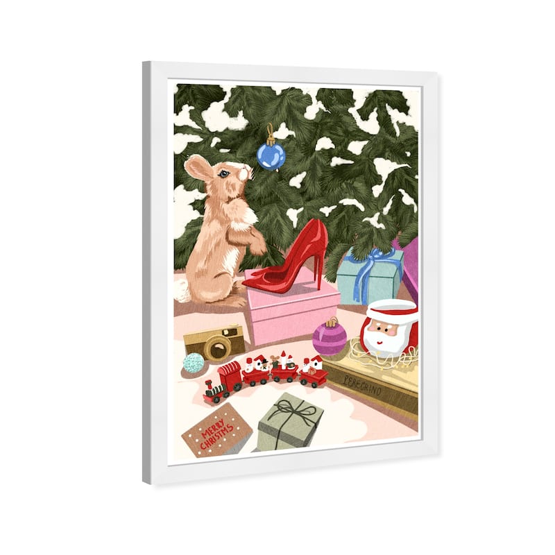 Wynwood Studio Prints Holiday and Seasonal Gifts under the Christmas Tree Green and Dark Green Farmhouse Wall Art Canvas Print
