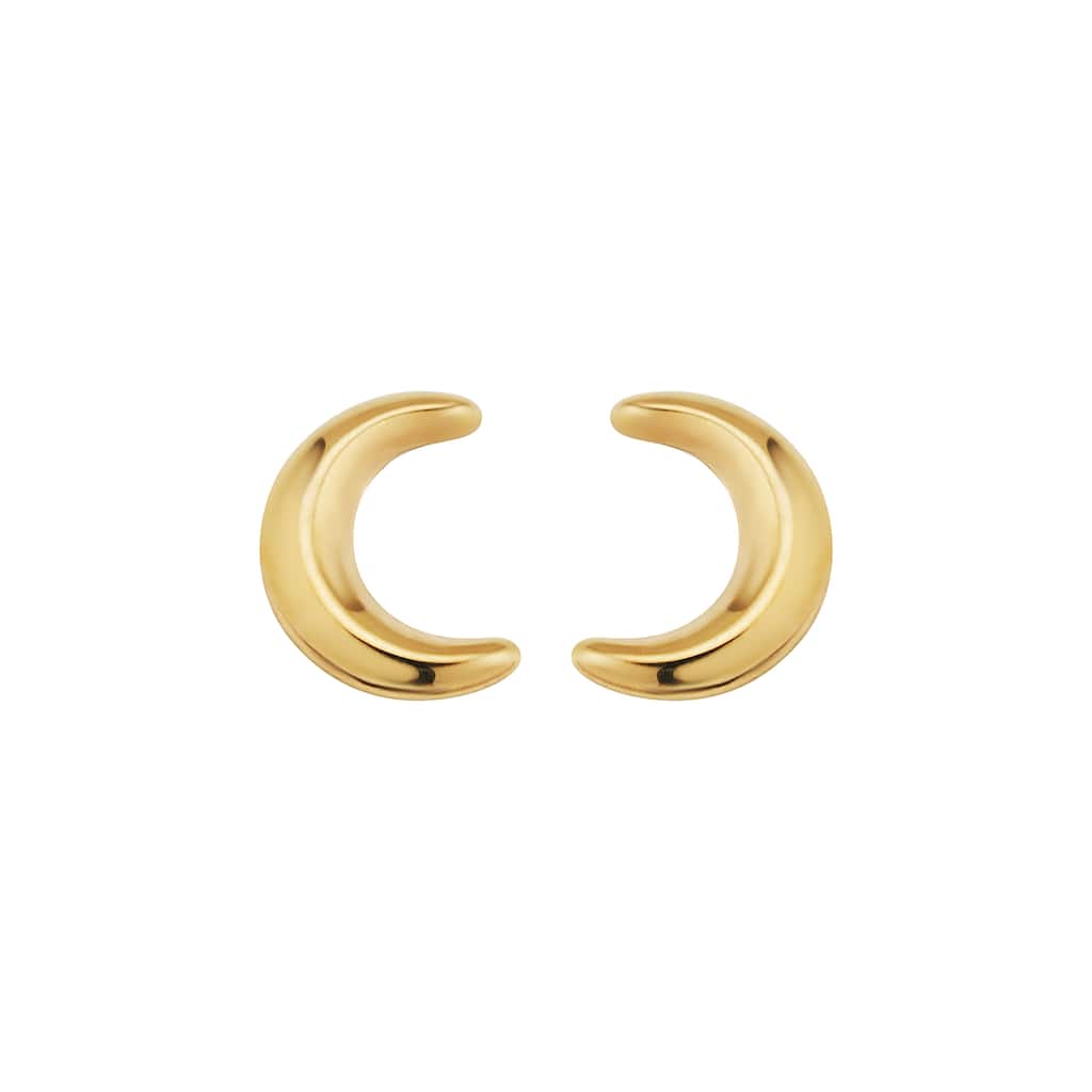 Fremada 10k Yellow Gold Minimalist Half Moon Stud Earrings