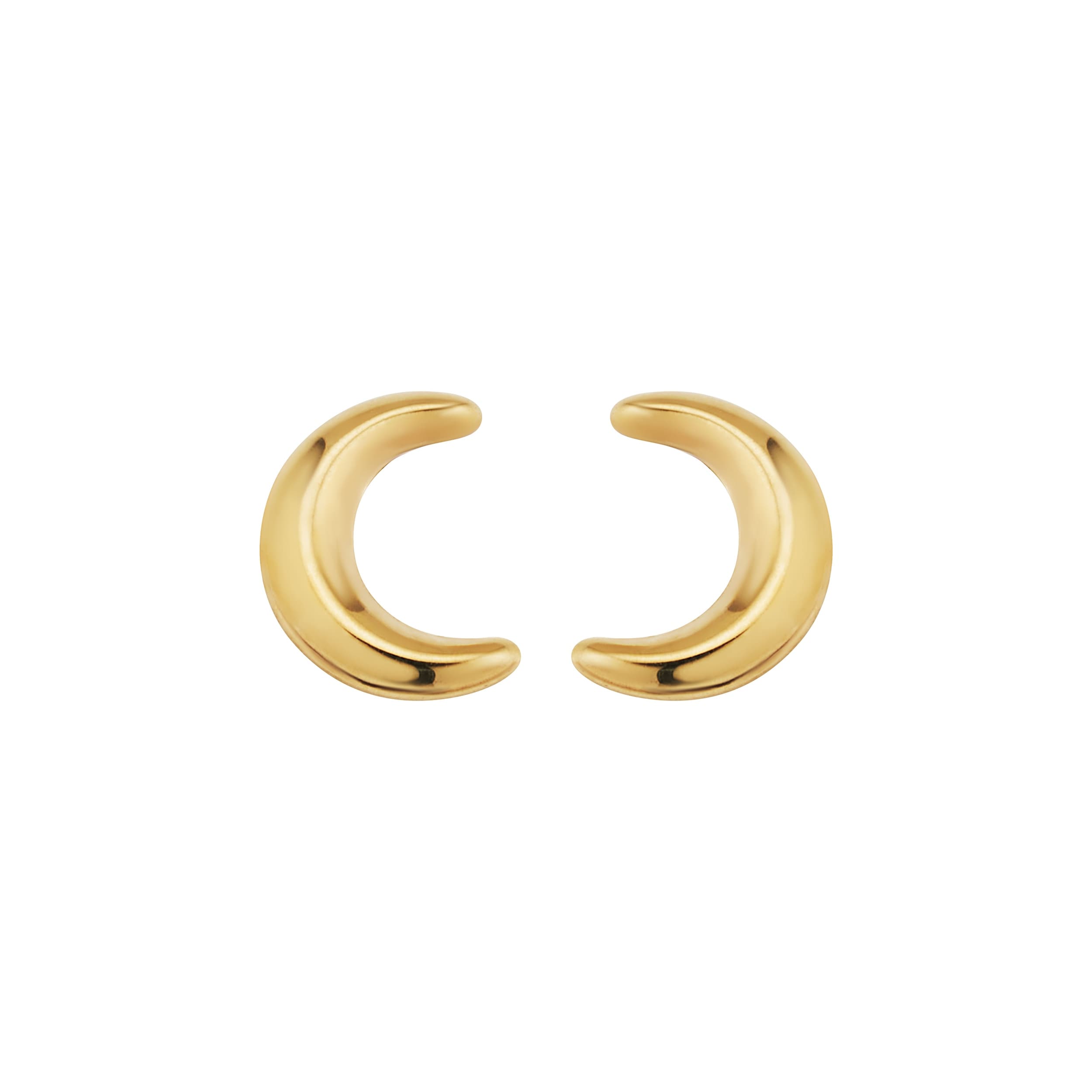 Au Naturale 10k Yellow Gold Minimalist Half Moon Stud Earrings