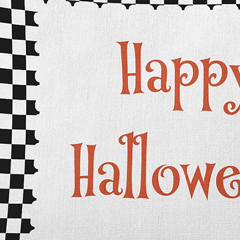 Halloween Happy Halloween Checks Accent Pillow