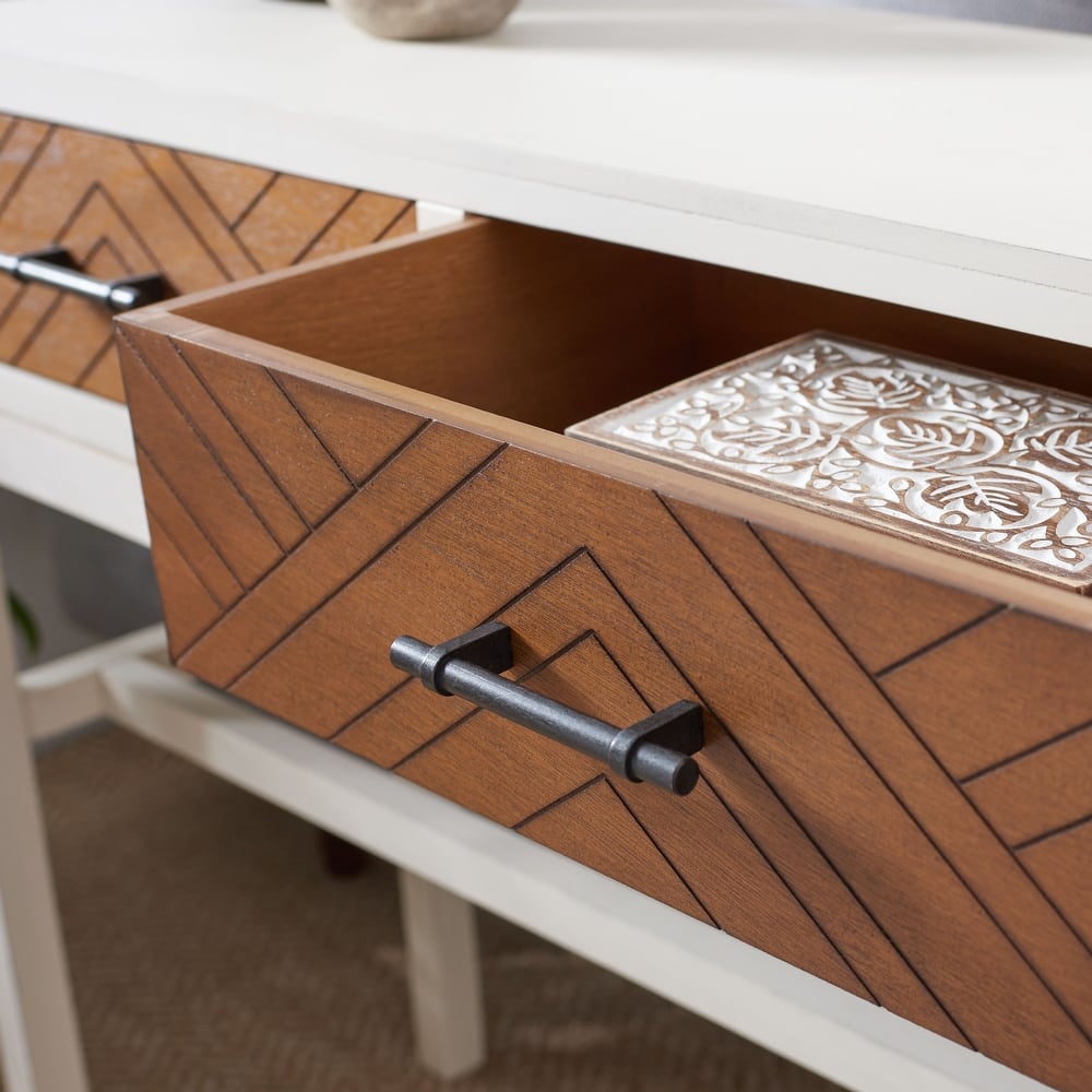 SAFAVIEH Lorraine 2-Drawer Console - 35.5" W x 13" L x 29.5" H - 36Wx13Dx30H