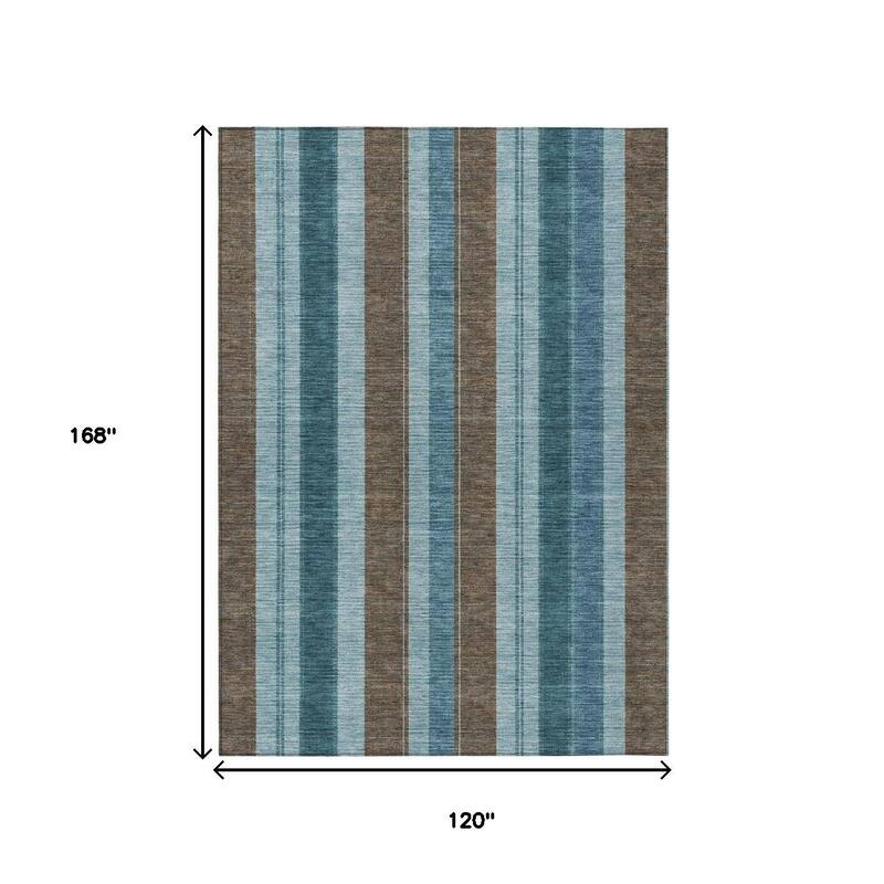 HomeRoots Striped Transitional Rectangle Outdoor Rug