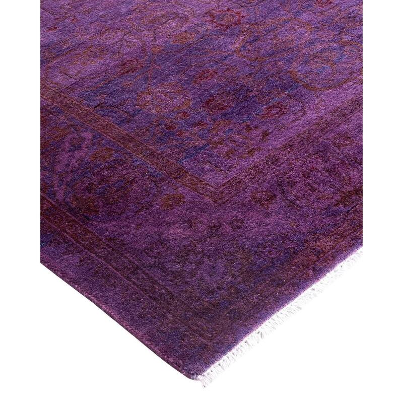 Contemporary Overdyed Wool Hand Knotted Runner - 3' 1" x 10' 3"