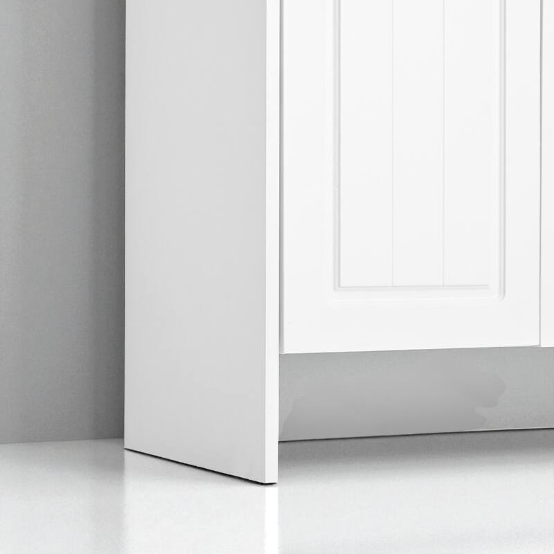 51.2" Hallway Shoe Cabinet with Coat Rack, 4 Doors, 3 Drawers, 8 Shelves & Metal Hooks