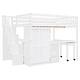 preview thumbnail 7 of 110, Twin/Full Size Loft Bed with Storage Staircase, Wardrobe and Desk, Solid Wood Loft Bedframe with 2 Storage Drawers and Shelves