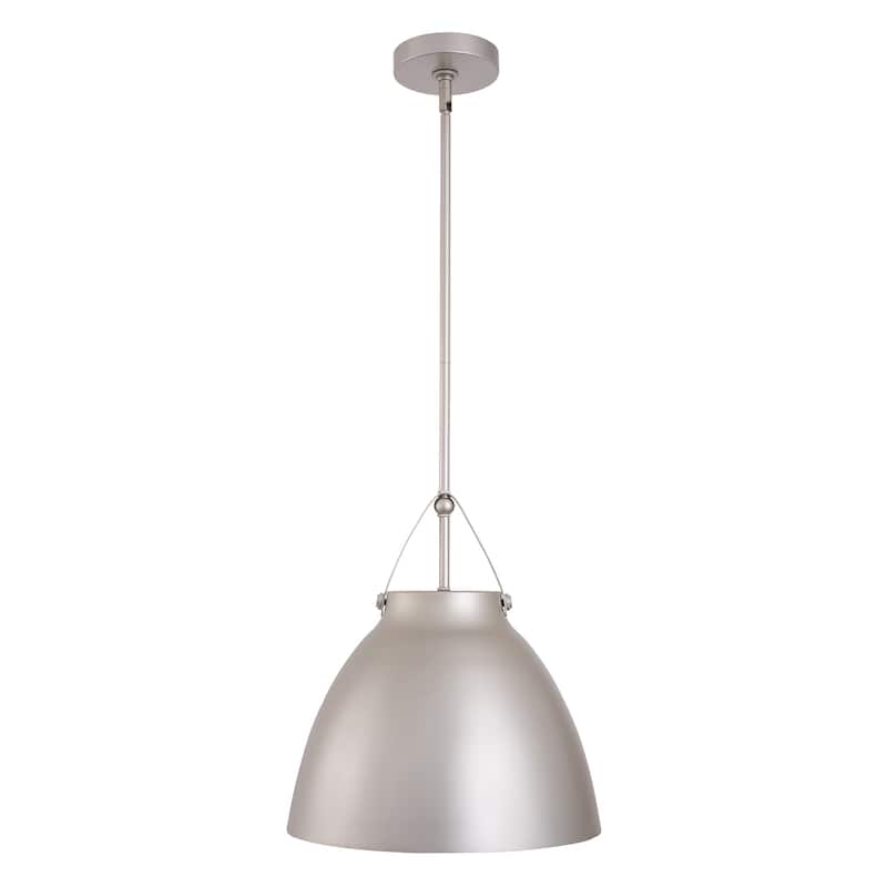 1-Light Modern Silver Metal Pendant Light - 14.17"D x 14.2"W x 15.8"H