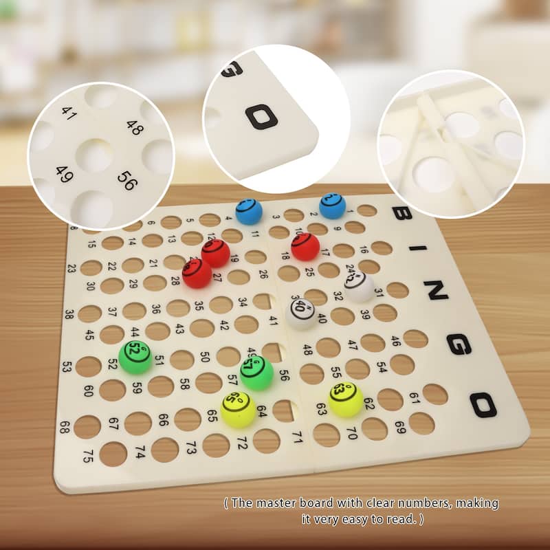 GSE™ Bingo Master Board for 1.5" Ping Pong Bingo Balls, Plastic Bingo Calling Board for Bingo Game - Master Board