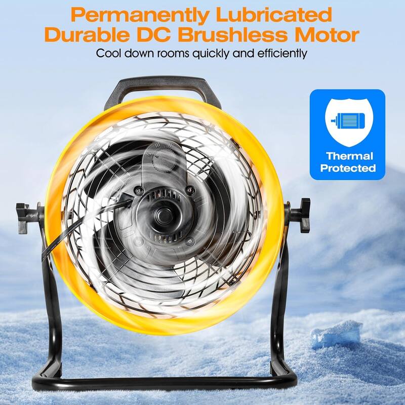 iLiving 12 in. Low Noise Turbo Fan 1200 CFM 3-Speed Portable Air Circulator for Shop, Office, Greenhouse, Home and Warehouse