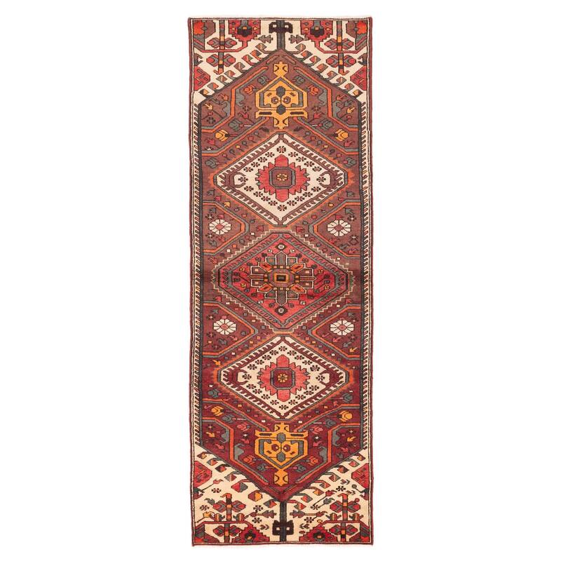 ECARPETGALLERY Hand-knotted Konya Anatolian Dark Red Wool Rug - 3'1 x 9'2