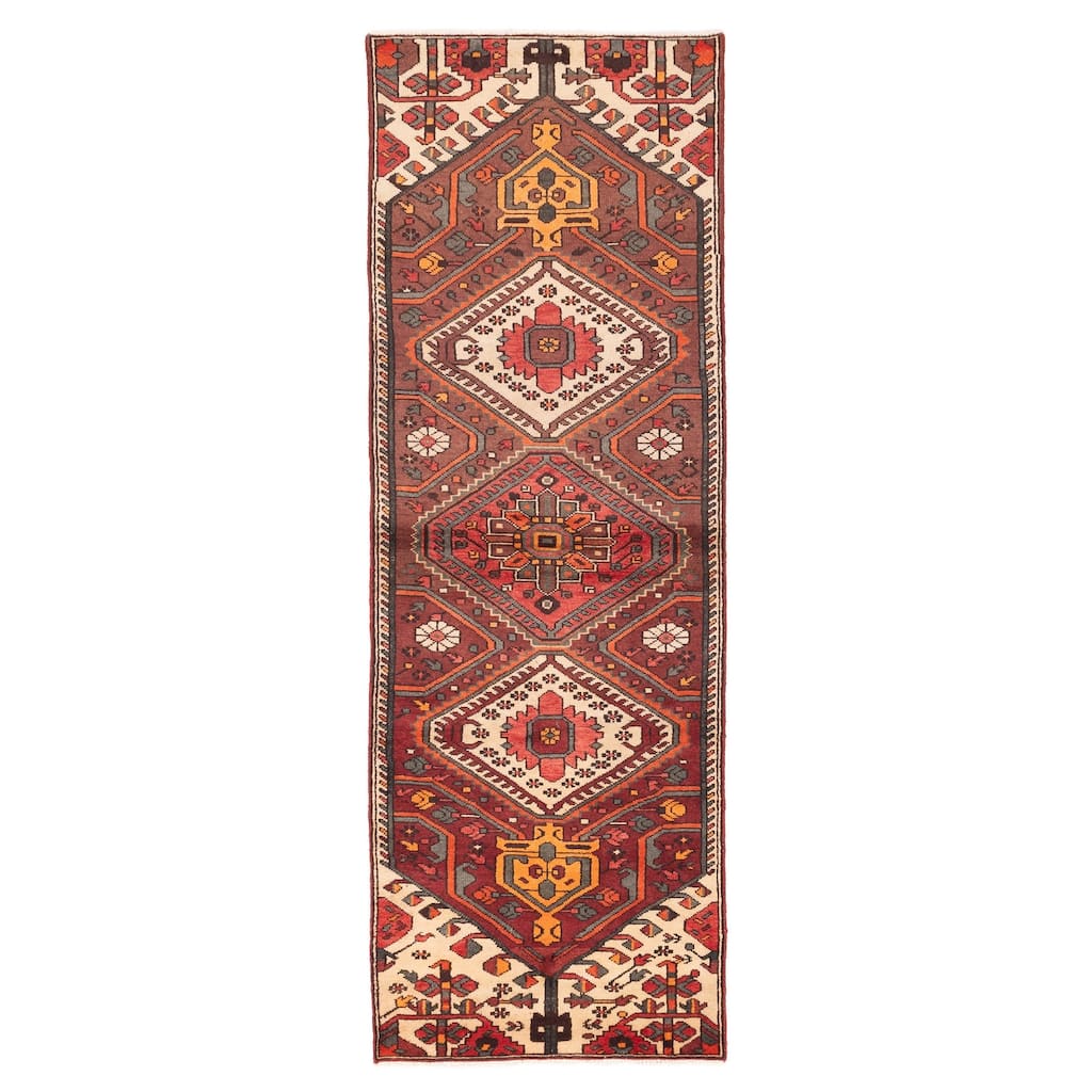 ECARPETGALLERY Hand-knotted Konya Anatolian Dark Red Wool Rug - 3'1 x 9'2