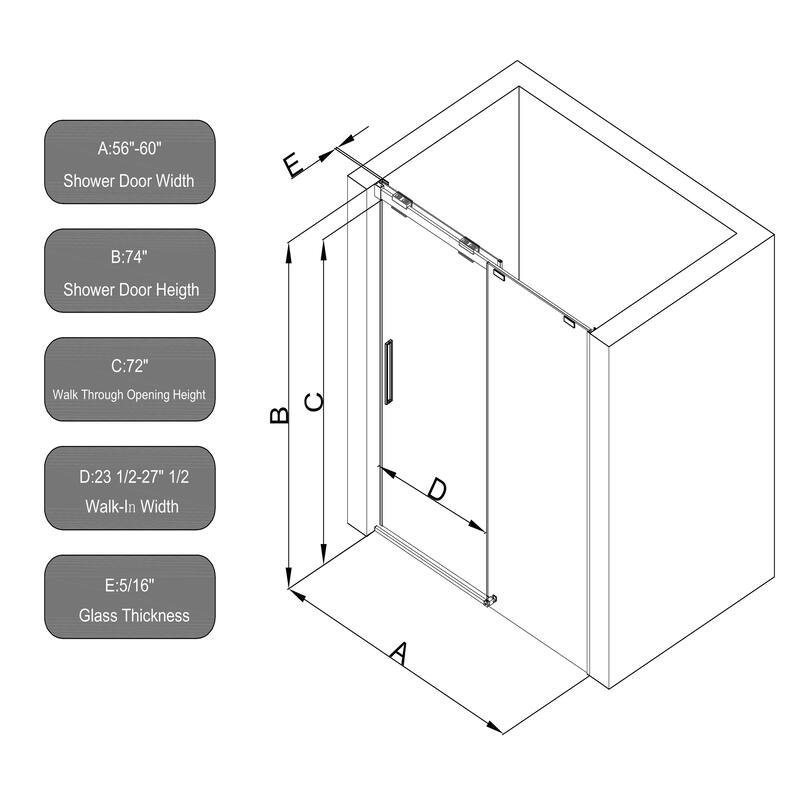 Semi-Frame Single Sliding Shower Door