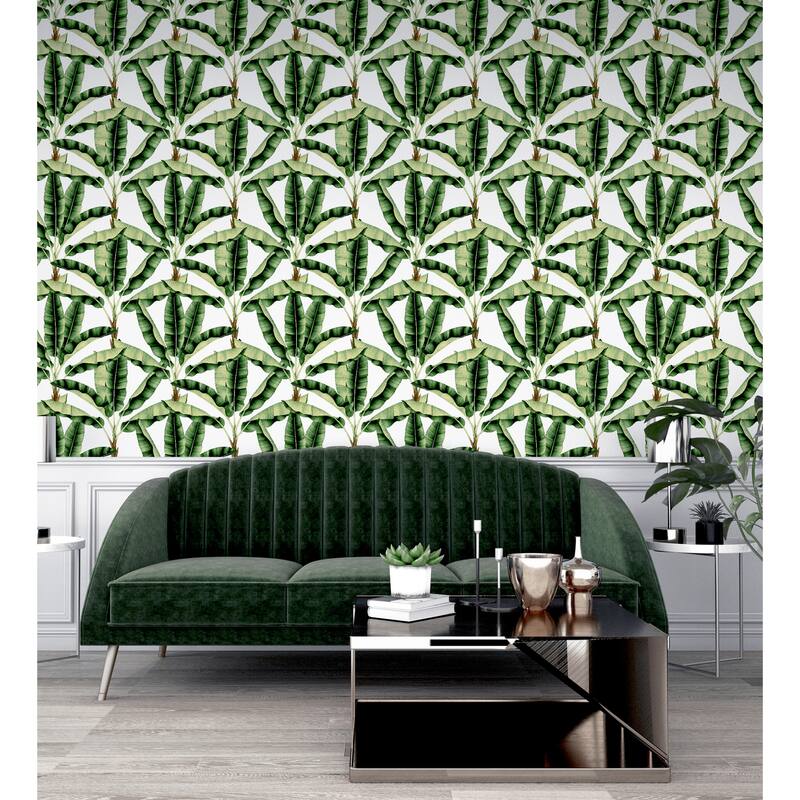 Musa Leaf Green Wallpaper - 20.8 in. W x 33ft L - Double Roll