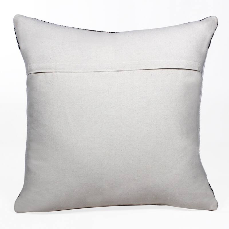 Handwoven Geometric Diamond Throw Pillow Cover - 20" - White and Black