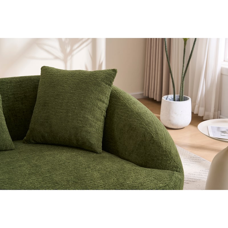 LY-049S Curved Modern Boneless Sofa Loveseat, Backrest Upgrade