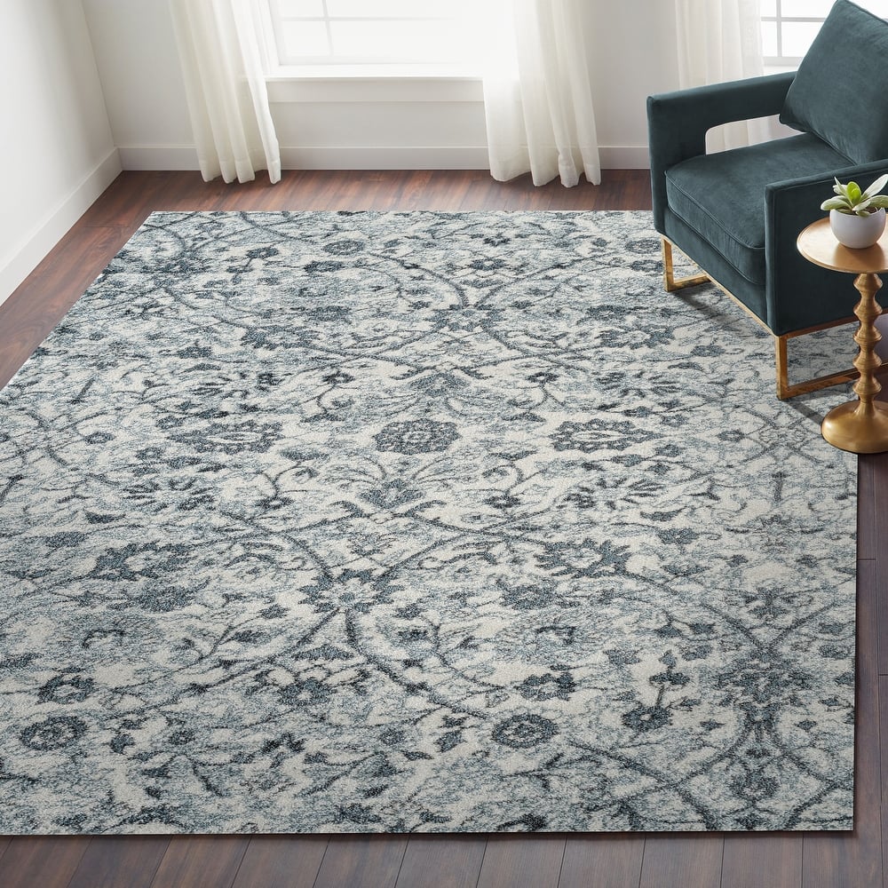 Aurelia Sala Light Blue Floral Area Rug