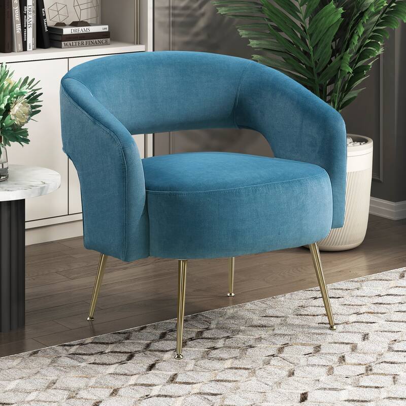 Sonoma 27.5" Velvet Accent Chair - Gold Finish Metal Legs