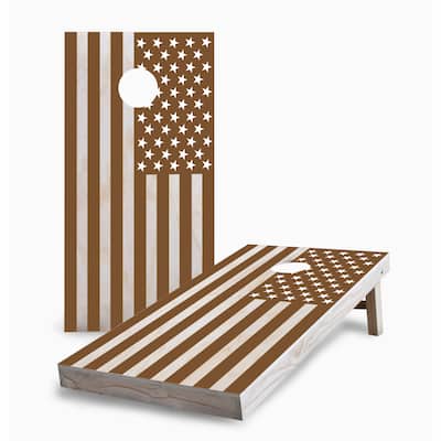 Two-Tone American Flag Corn Hole Board Set with Carry Case