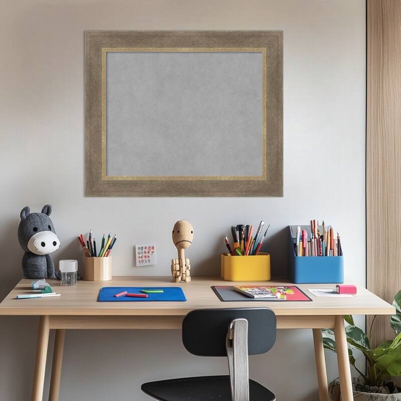 Amanti Art Driftwood Tan Framed Magnetic Board