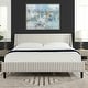 preview thumbnail 22 of 193, Aspen Upholstered Channel Tufted Platform Bed Flax White & Beige Linen - King