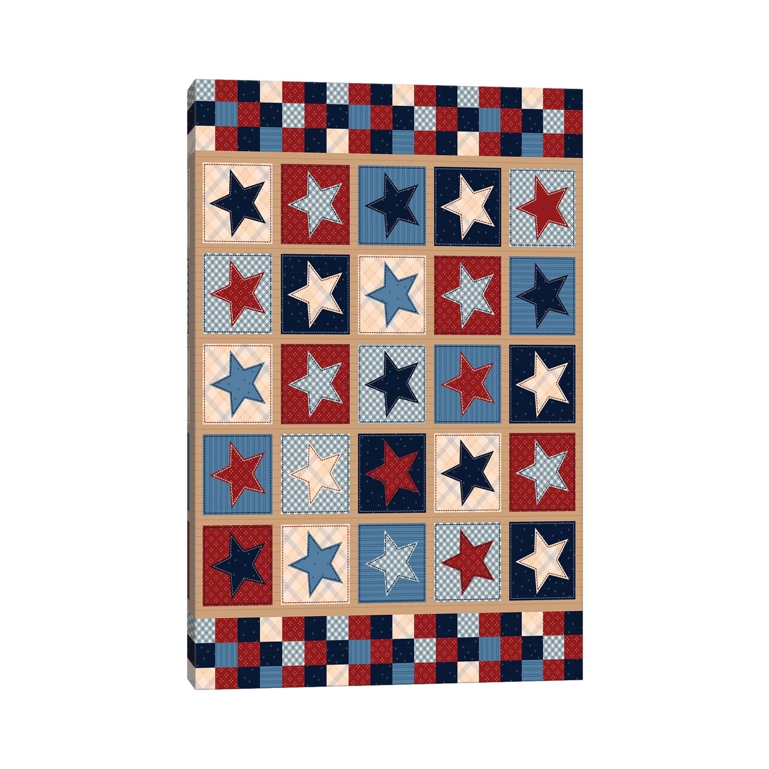iCanvas "Americana Patriotic Patches II" by Gail Veillette Canvas Print