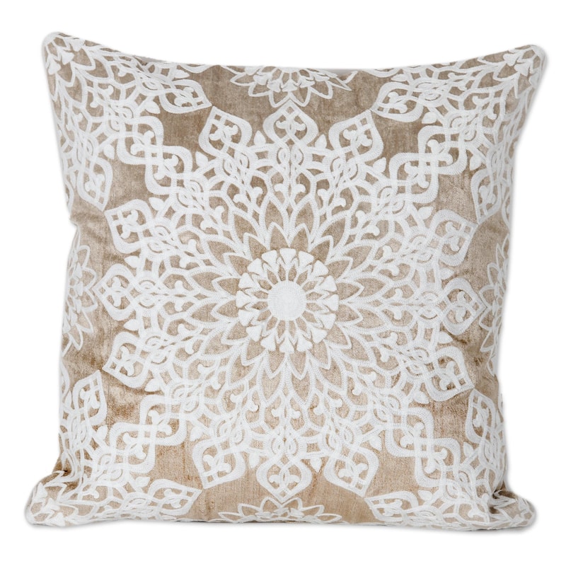 Novica Handmade Floral Greetings Embroidered Cushion Covers (Pair)