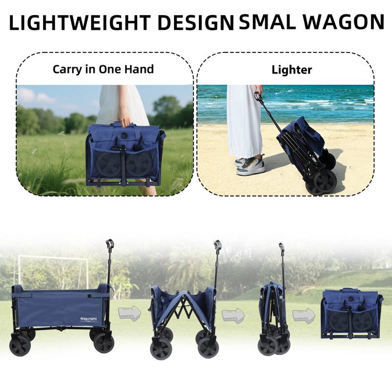 All-in-One Convertible Folding Trolley with Bench Seat & Dog Leash - Heavy Duty 4-Wheel Utility Cart