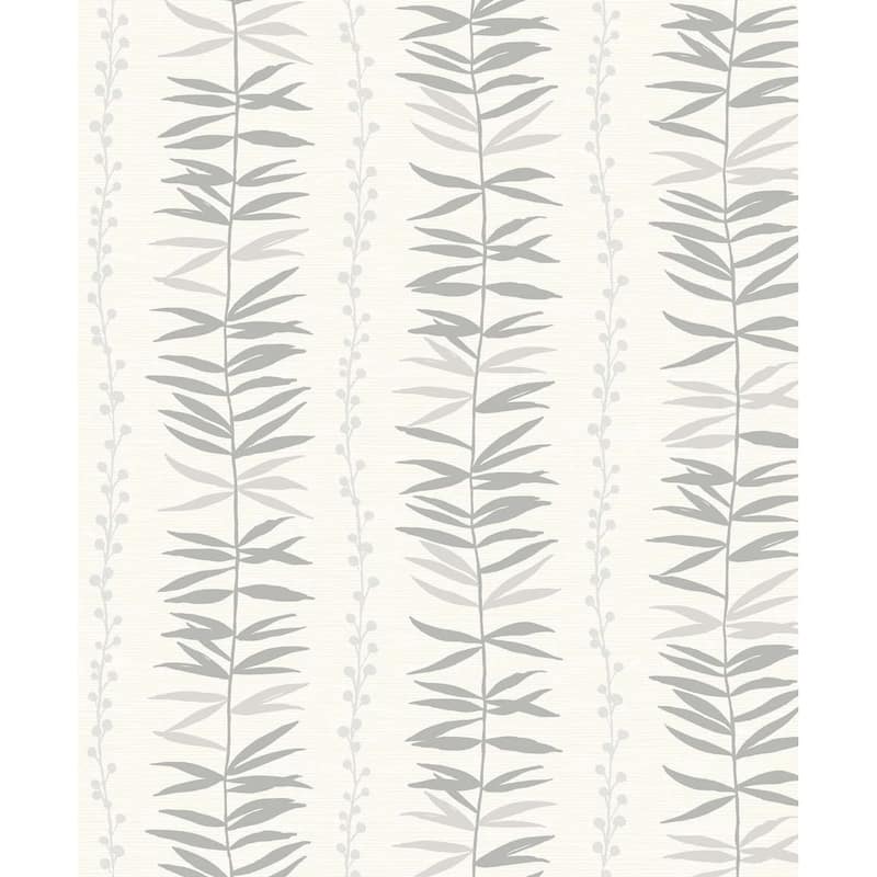 The Simple Life Summer Garland Unpasted Wallpaper - 20.9 in. W x 33 ft. L - Smoke
