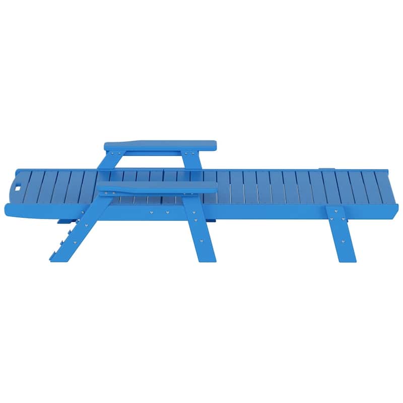 Laguna Hdpe All Weather Outdoor Patio Pool Reclining Chaise Lounges With Square Side Table (3-Piece Set)