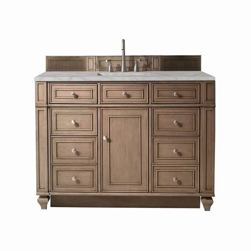James Martin Vanities 157-V48-3VSL Bristol 48" Single Basin Walnut - Whitewashed Walnut