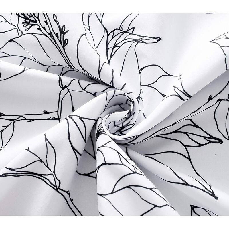 DriftAway Ryan Sketch Floral Branch Leaves Pattern Curtain Set