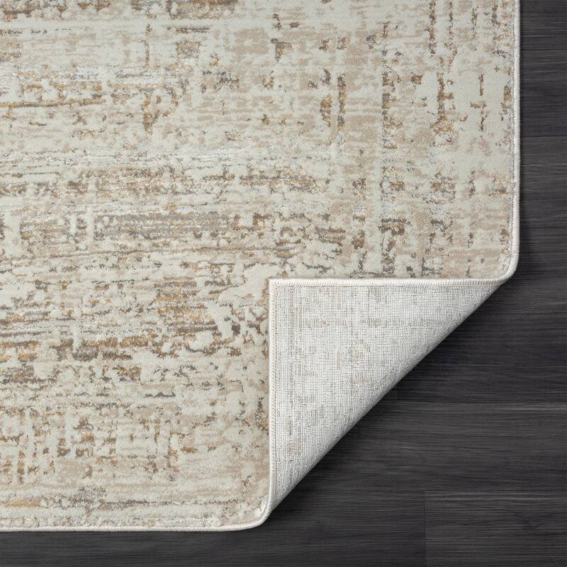 Sonus Distressed Abstract Area Rug By HomeRoots - 2' x 3'