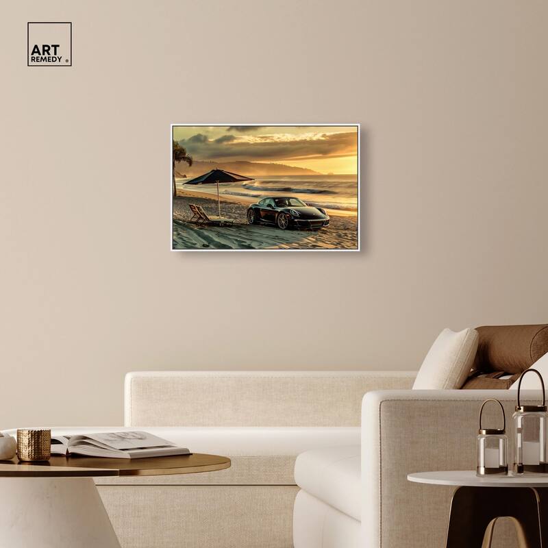 Lovely Sunset Beach Drive Canvas by Art Remedy