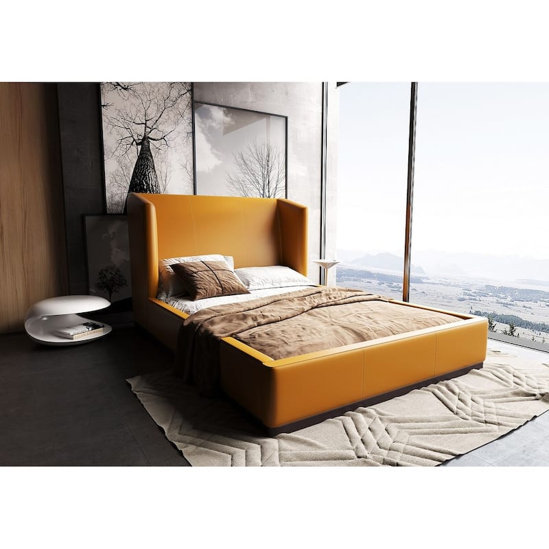 Manhattan Comfort Faux Leather Contemporary Lenyx Full-Size Bed