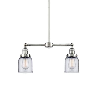 Innovations Lighting Small Bell 2 Light 21" Wide Linear Chandelier