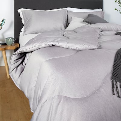 Herringbone Storm Gray All-In-One Duvet Comforter
