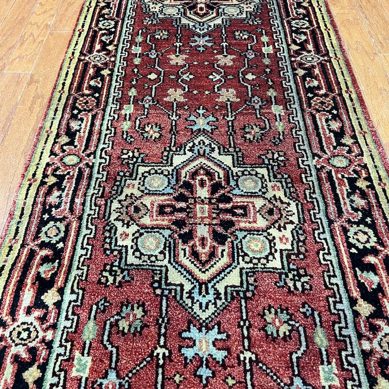 HERAT ORIENTAL 2'6" x 10' Handmade Heriz Wool Rug - 2'6 x 10'