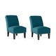 preview thumbnail 48 of 53, Copper Grove Genk Set of 2 Armless Chairs Peacock Blue